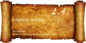 Legény Anikó névjegykártya